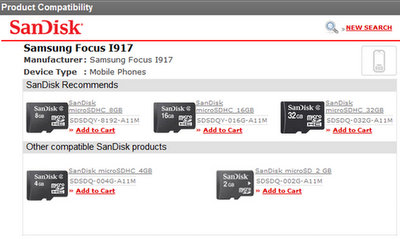 Da SanDisk micro SD certificate compatible WP7 a caro prezzo