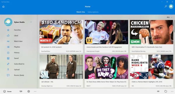 myTube – L’apprezzato client di terze parti YouTube GRATIS per un tempo limitato | UWP
