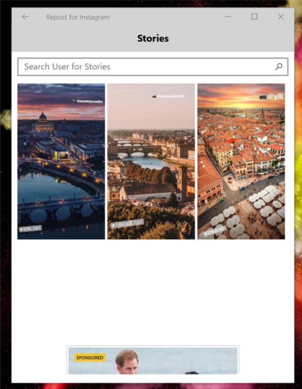 L’app Repost per Windows 10 ora permette la condivisione delle Storie di Instagram | UWP